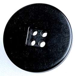 Black Windowpane 4 Recessed Holes Corozo Button 7/8" Tagua 22mm Round  #SK-481