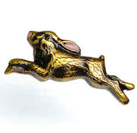 SALE Rabbit 3/4" Small Metal Running Bunny Button by Susan Clarke  #SC-96