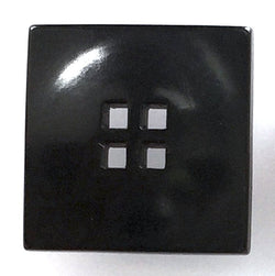 Black Square 11/16" Corozo Button, Five Squares Tagua Nut "Vegetable Ivory", 17mm   #SK-521