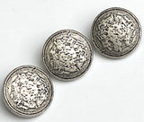 "Hammered Silver" Metal Button, 13/16" Silver Color, Rustic Look Shank Back 20mm #SK-330