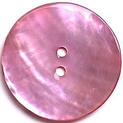 Pink Shiny Large Agoya Shell 1-1/8" 2-hole 28mm, Sold Per Button, # SK-1237