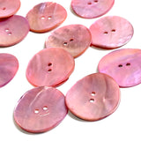 Pink Shiny Agoya Shell 1-1/8" 2-hole Button, 28mm  # SK-1237