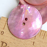 Pink Shiny Agoya Shell 1-1/8" 2-hole Button, 28mm  # SK-1237