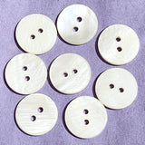 Off-White/Ivory/Ecru River Shell 5/8" 2-hole Button, Pack of 12, 15mm for $12.00  #1771