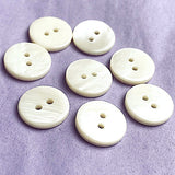 Off-White/Ivory/Ecru River Shell 5/8" 2-hole Button, Pack of 12, 15mm for $12.00  #1771