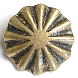 Re-Stocked, Santa Fe Daisy Brass Repousse 1" Scallop-Edge, Shank Back Button # SW-248