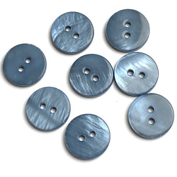 Re-Stocked, Cool Blue Gray Darker Color River Shell 5/8" 2-hole Button, Pack of 8 for $8.25   #1789-D