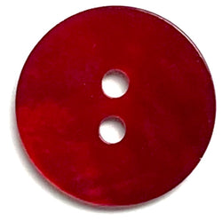 Re-Stocked 5/8" Deep Red Pearl Shell 2-hole 15mm Button, #845-D