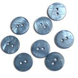 Re-Stocked, Cool Blue Gray Darker Color River Shell 5/8" 2-hole Button, Pack of 8 for $8.25   #1789-D