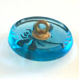 Sky Blue / Gold Dragonfly Czech Glass 18mm / 3/4"  # CZ 023