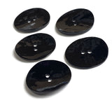 Black Shiny 1" Pearl Shell 26mm 2-hole Button, #095-D