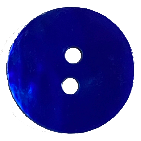 Shiny Dark Cobalt Blue 13/16" Pearl Shell 20mm 2-hole Button, Per Button #700-D