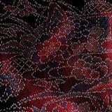 REMNANT Burgundy Floral Vintage Kimono Fabric from Japan, 2/3 Yard #731