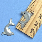 Dolphin Charm, 3/4" Handpainted Metal by Susan Clarke  #SC-1703