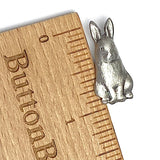 Pewter Bunny Rabbit Button, 1", Shank Back USA-Made,  #HPRAB