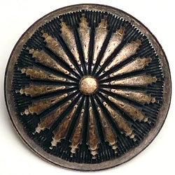 Mesa Sunflower Dark Brass/Black No-Shine Old Look Concho Button 5/8", #SW-83