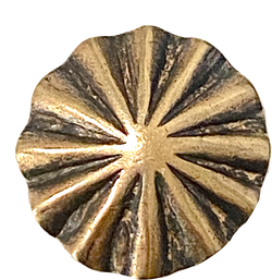 Re-Stocked, Fluted Brass "Santa Fe Daisy" Repousse Concho 3/4" with Chicago Screw Back #SW-38