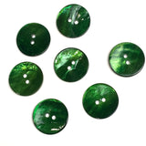 Re-Stocked, 11/16" Dark Emerald Green Pearl MOP Shell 2-hole 18mm Button, Per Button   #975-D