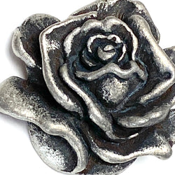 Pewter Rose Button 1" / 25mm Shank Back Made in USA #SW-263