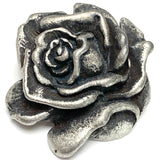 Pewter Rose Button 1" / 25mm Shank Back Made in USA #SW-263