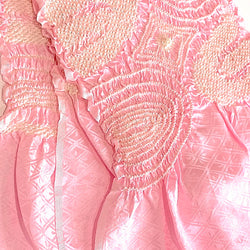 Shibori Obiage Scarf for Obi, Pink Very Textured Silk, 47" Long #257