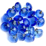 Blue Sapphire Vintage Clear Faceted Glass Button 3/8" #GL350 Blue