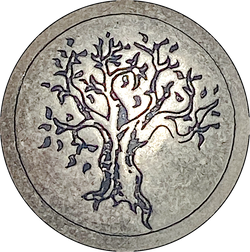 Tree Silver 1" Metal Button 25mm, Regular Shank, USA Made #SW-327