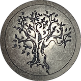 Tree Silver 1" Metal Button 25mm, Regular Shank, USA Made #SW-327