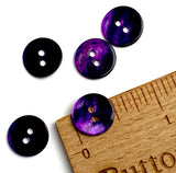 Re-Stocked, 1/2" Dark Purple Pearl Shell 2-hole 13mm Button, Per Button #189-D