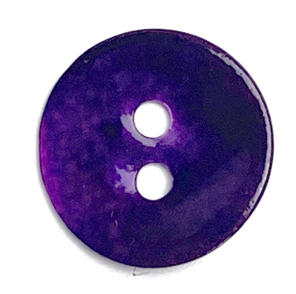 Re-Stocked, 1/2" Dark Purple Pearl Shell 2-hole 13mm Button, Per Button #189-D