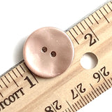 Re-Stocked, 11/16" Pale Pink Pearl Shell 18mm 2-hole, Per Button  #977-D