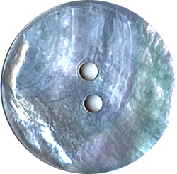 Re-Stocked, 7/8" Light Blue Pearl Shell 23mm 2-hole Per Button #477-D