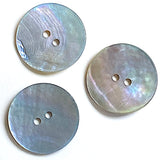 Re-Stocked, 7/8" Light Blue Pearl Shell 23mm 2-hole Per Button #477-D