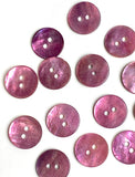 Re-Stocked, 1/2" Rustic Pink Lilac Pearl Shell 2-hole, Per Button #184-D