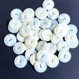 White Vintage Pearl Diamonds 3/4" 2-Hole Shell Buttons from Nurse Uniforms, 19mm, Pack of 20, # MV-35-20