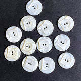 White Vintage Pearl Diamonds 3/4" 2-Hole Shell Buttons from Nurse Uniforms, 19mm, Pack of 20, # MV-35-20