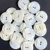 White Vintage Pearl Diamonds 3/4" 2-Hole Shell Buttons from Nurse Uniforms, 19mm, Pack of 20, # MV-35-20