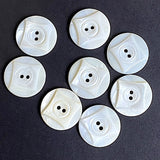 White Vintage Pearl Diamonds 3/4" 2-Hole Shell Buttons from Nurse Uniforms, 19mm, Pack of 20, # MV-35-20