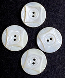 White Vintage Pearl Diamonds 3/4" 2-Hole Shell Buttons from Nurse Uniforms, 19mm, Pack of 20, # MV-35-20