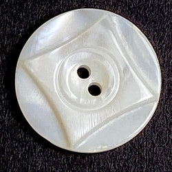 White Vintage Pearl Diamonds 3/4" 2-Hole Shell Buttons from Nurse Uniforms, 19mm, Pack of 20, # MV-35-20