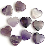 TEN Amethyst Heart Large-Hole Beads, Thick,  9/16"/15mm diameter,  #LP-102, Set of 10