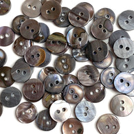 Rustic Gray-Brown Melange Small Shell 10mm 2-Hole Button 3/8", Pack of 50 for $6.00 #LP-44