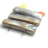 Natural Real Mother of Pearl Shell Iridescent Toggles, 3-Sided 1.5" Long 2-Hole Buttons, Pack of 20 #LP-108