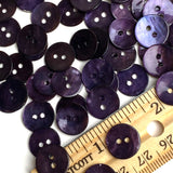 Dark Purple 1/2" / 12.5mm Shell, Semi Rustic, Pack of FIFTY+ Buttons for $4.50 #LP-45