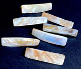 Natural Real Mother of Pearl Shell Iridescent Toggles, 3-Sided 1.5" Long 2-Hole Buttons, Pack of 20 #LP-108