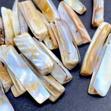 Natural Real Mother of Pearl Shell Iridescent Toggles, 3-Sided 1.5" Long 2-Hole Buttons, Pack of 20 #LP-108