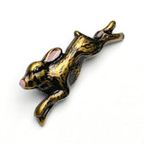 Rabbit 3/4" Small Metal Running Bunny Button by Susan Clarke  #SC-96