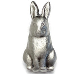 Pewter Bunny Button, 1" Rabbit, Shank Back, USA-Made Lead Free Pewter, Per Button #HBU-5