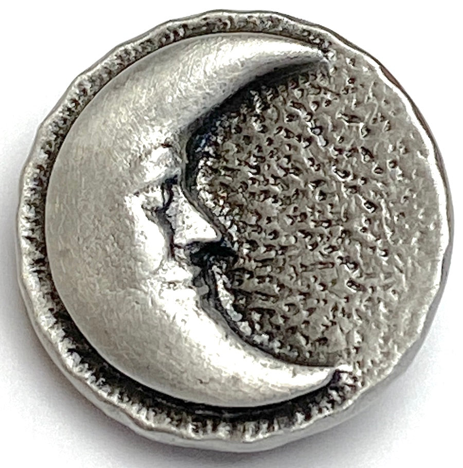 Pewter Moon Button, 7/8