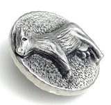 Pewter Cow Button, 7/8" Shank Back, USA-Made Lead Free Pewter, Per Button #HBU-9